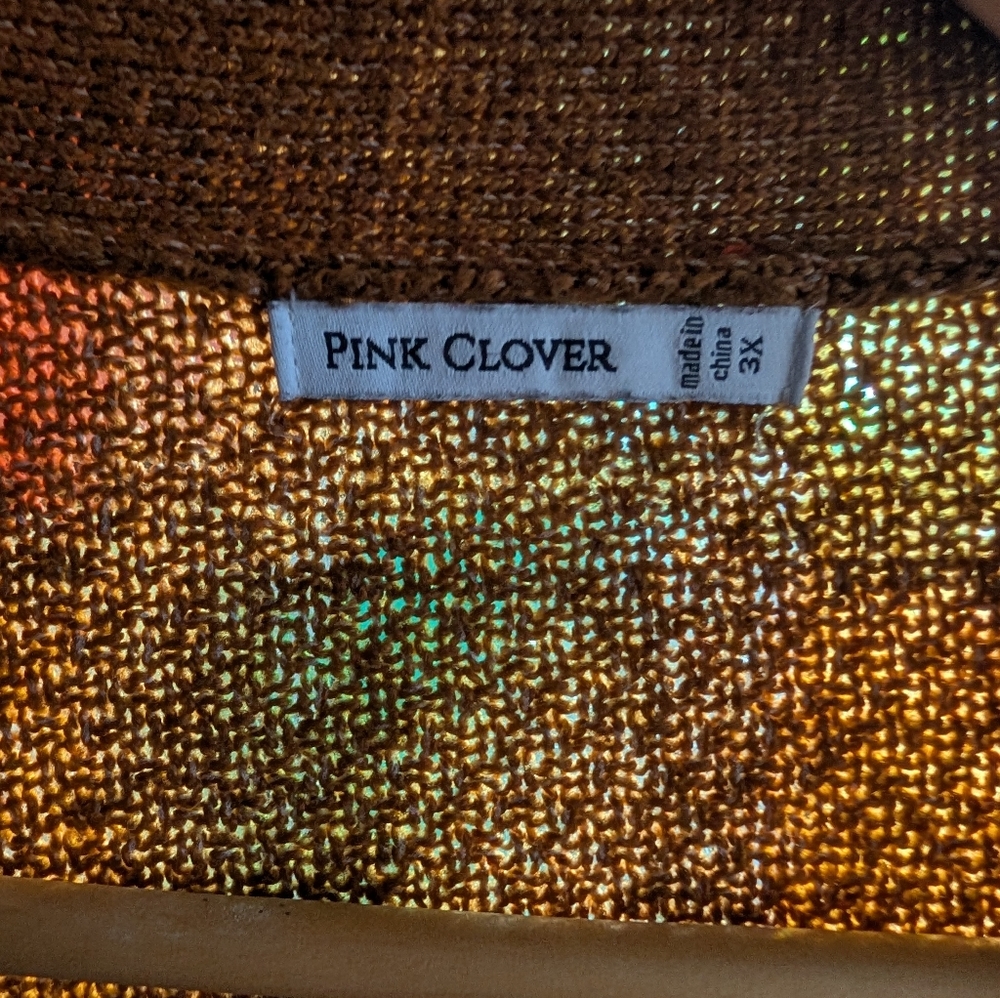Pink Clover Brown Open-Front Cardigan - Picture 2 of 4